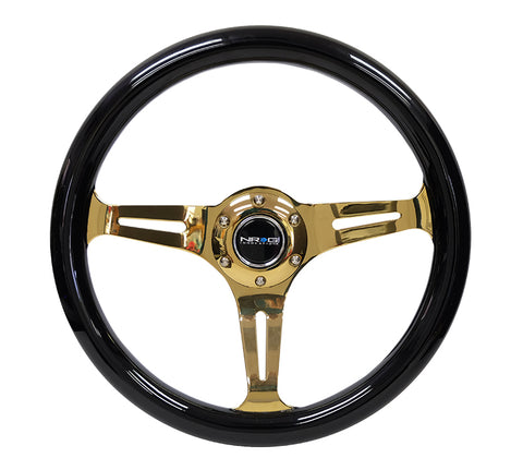 NRG Innovations Gold Edition Wood Steering Wheel
