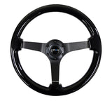 NRG Innovations Deep Dish Wood Steering Wheel 350MM (Solid Spoke)