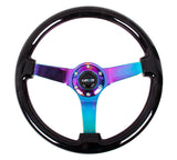 NRG Innovations Deep Dish Wood Steering Wheel 350MM (Solid Spoke)