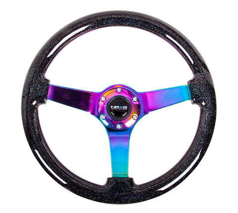 NRG Innovations Deep Dish Wood Steering Wheel 350MM (Solid Spoke)