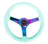 NRG Innovations Deep Dish Wood Steering Wheel 350MM (Solid Spoke)